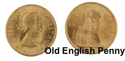 Old English penny for coin tricks