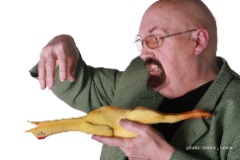 Total Abuse and a rubber chicken Mindreading Rubber Chicken